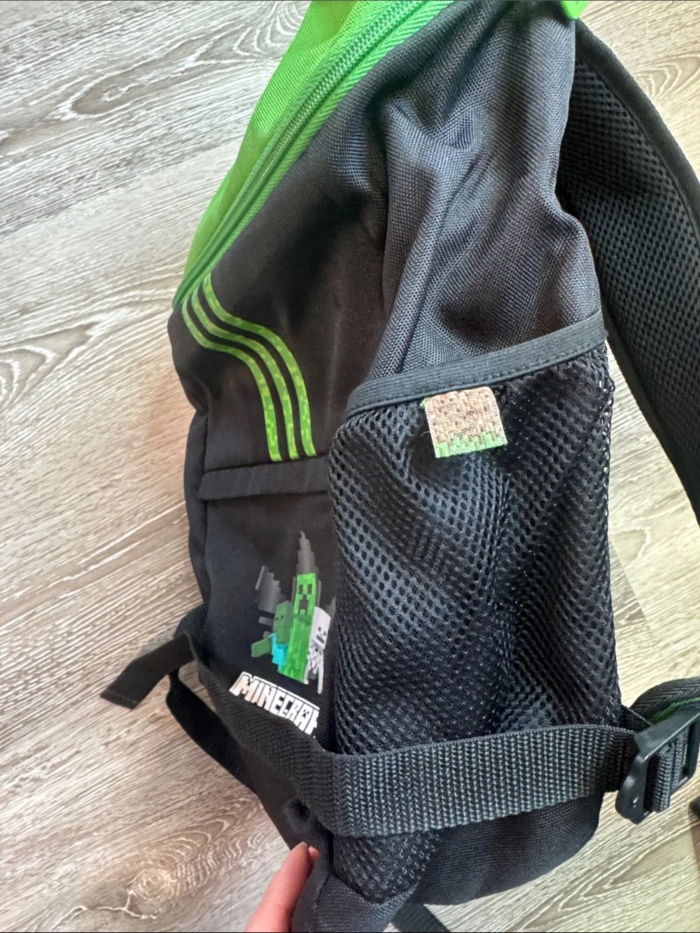 Adidas x Minecraft Kids' Black & Green Backpack
